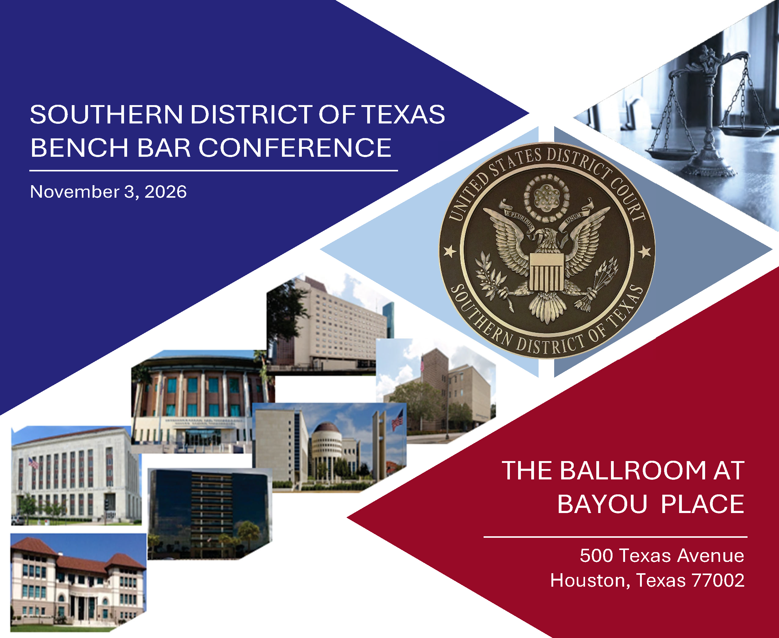 Southern District of Texas Bench Bar Conference - November 3, 2026 - The Ballroom at Bayou Place